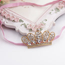 Baby Girls Newborn Princess Shower Party Photo Props Headwear Cute Crown Elastic Headband Tiara Pink And Gold