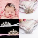 Baby Girls Newborn Princess Shower Party Photo Props Headwear Cute Crown Elastic Headband Tiara Pink And Gold
