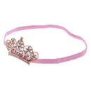 Baby Girls Newborn Princess Shower Party Photo Props Headwear Cute Crown Elastic Headband Tiara Pink And Gold