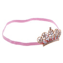 Baby Girls Newborn Princess Shower Party Photo Props Headwear Cute Crown Elastic Headband Tiara Pink And Gold