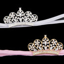 Baby Girls Newborn Princess Shower Party Photo Props Headwear Cute Crown Elastic Headband Tiara White And Silver