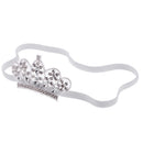 Baby Girls Newborn Princess Shower Party Photo Props Headwear Cute Crown Elastic Headband Tiara White And Silver