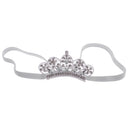 Baby Girls Newborn Princess Shower Party Photo Props Headwear Cute Crown Elastic Headband Tiara White And Silver