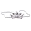 Baby Girls Newborn Princess Shower Party Photo Props Headwear Cute Crown Elastic Headband Tiara White And Silver