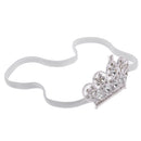 Baby Girls Newborn Princess Shower Party Photo Props Headwear Cute Crown Elastic Headband Tiara White And Silver