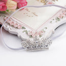 Baby Girls Newborn Princess Shower Party Photo Props Headwear Cute Crown Elastic Headband Tiara White And Silver