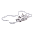 Baby Girls Newborn Princess Shower Party Photo Props Headwear Cute Crown Elastic Headband Tiara White And Silver