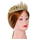 Wedding Bridal Bridesmaid Alloy Artificial Pearls Rhinestones Charms Crown Head Decor Jewelry Headband Tiara Gold