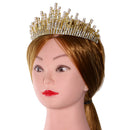 Wedding Bridal Bridesmaid Alloy Artificial Pearls Rhinestones Charms Crown Head Decor Jewelry Headband Tiara Gold