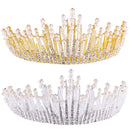 Wedding Bridal Bridesmaid Alloy Artificial Pearls Rhinestones Charms Crown Head Decor Jewelry Headband Tiara Gold