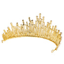 Wedding Bridal Bridesmaid Alloy Artificial Pearls Rhinestones Charms Crown Head Decor Jewelry Headband Tiara Gold