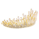 Wedding Bridal Bridesmaid Alloy Artificial Pearls Rhinestones Charms Crown Head Decor Jewelry Headband Tiara Gold
