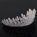 Wedding Bridal Bridesmaid Alloy Artificial Pearls Rhinestones Charms Crown Head Decor Jewelry Headband Tiara Silver