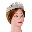 Wedding Bridal Bridesmaid Alloy Artificial Pearls Rhinestones Charms Crown Head Decor Jewelry Headband Tiara Silver