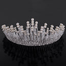 Wedding Bridal Bridesmaid Alloy Artificial Pearls Rhinestones Charms Crown Head Decor Jewelry Headband Tiara Silver