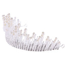 Wedding Bridal Bridesmaid Alloy Artificial Pearls Rhinestones Charms Crown Head Decor Jewelry Headband Tiara Silver