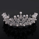 Woman Girl Crown Leaves Alloy Inlaid Crystal False Beads Jewelry Accessory Wedding