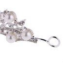 Woman Girl Crown Leaves Alloy Inlaid Crystal False Beads Jewelry Accessory Wedding
