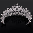 Woman Girl Crown Leaves Alloy Inlaid Crystal False Beads Jewelry Accessory Wedding