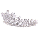Woman Girl Crown Leaves Alloy Inlaid Crystal False Beads Jewelry Accessory Wedding