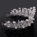Woman Girl Crown Leaves Alloy Inlaid Crystal False Beads Jewelry Accessory Wedding