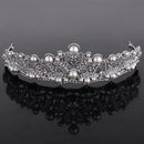 Wedding Bridal Bridesmaid Alloy Crystal Rhinestones Artificial Pearls Charms Crown Head Decor Jewelry Headband Tiara Silver