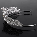 Wedding Bridal Bridesmaid Alloy Crystal Rhinestones Artificial Pearls Charms Crown Head Decor Jewelry Headband Tiara Silver