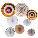 Set of 8pcs Glitter Paper Pinwheel Folding Hanging Fan Backdrop Party Kits