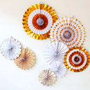Set of 8pcs Glitter Paper Pinwheel Folding Hanging Fan Backdrop Party Kits