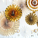 Set of 8pcs Glitter Paper Pinwheel Folding Hanging Fan Backdrop Party Kits