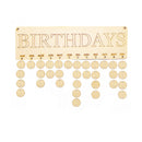 Family & Friends Birthday Anniversary Wooden Plaque Board Calenders 50 Discs