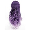 Gradient Purple Wig Long Curly Wig Cap Anime Cosplay Costume Accessories