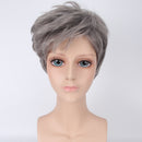 Women Old Lady Wig Curly Short Gray Hair Grandma Granny Cosplay Fancy Dress