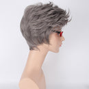 Women Old Lady Wig Curly Short Gray Hair Grandma Granny Cosplay Fancy Dress