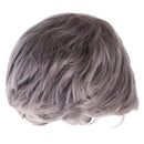 Women Old Lady Wig Curly Short Gray Hair Grandma Granny Cosplay Fancy Dress