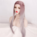 Fashion Girls Taro Purple Gray Gradient Hair Long Straight Wig Harajuku Wig