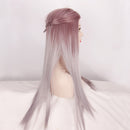 Fashion Girls Taro Purple Gray Gradient Hair Long Straight Wig Harajuku Wig