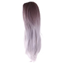 Fashion Girls Taro Purple Gray Gradient Hair Long Straight Wig Harajuku Wig
