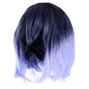 45cm Women Curly Black Blue Ombre Hair Wigs with Blunt Bangs Cosplay Costume Party Props Heat Resistant Hair Fiber Wig