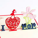 Happy Mother's Day Mum Birthday 3D Pop Up Greeting Card Thank You Card I Love Mom Gift Handmade Kirigami Art Design
