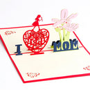 Happy Mother's Day Mum Birthday 3D Pop Up Greeting Card Thank You Card I Love Mom Gift Handmade Kirigami Art Design