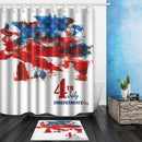 American USA 4th July Independence Day Painted Polyester Bath Shower Curtain