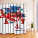 American USA 4th July Independence Day Painted Polyester Bath Shower Curtain