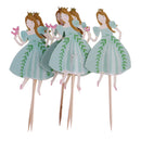24PCS Assorted Dancing Princess Cupcake Picks Cake Toppers Party Decoration