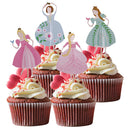 24PCS Assorted Dancing Princess Cupcake Picks Cake Toppers Party Decoration