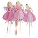24PCS Assorted Dancing Princess Cupcake Picks Cake Toppers Party Decoration