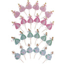 24PCS Assorted Dancing Princess Cupcake Picks Cake Toppers Party Decoration