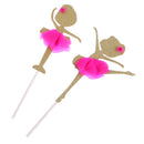 2Pieces Ballerinat Birthday Girl STAND UPS STANDUP Edible Cup Cake Toppers