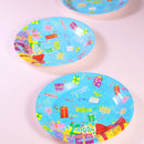 10 Pieces 7 Inch Round Gift Boxes Paper PLATES Baby Shower Kids Birthday Party Tableware Supplies