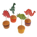 24PCS Assorted Dinosaur Turtle Cupcake Picks Cake Toppers Party Decoration